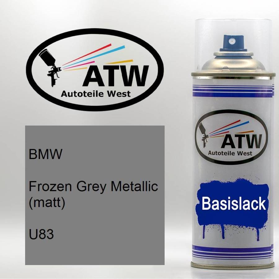 BMW, Frozen Grey Metallic (matt), U83: 400ml Sprühdose, von ATW Autoteile West.